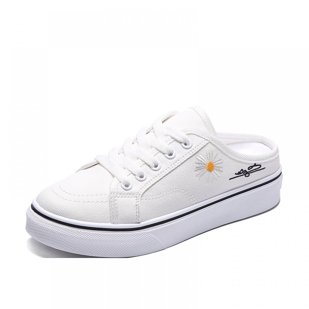 Summer New White Canvas Shoes Flat Bottom Shoes